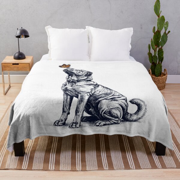 Item preview, Vintage Chinese Shar Pei with Butterfly Dog Lover designed and sold by DoodleTortle.
