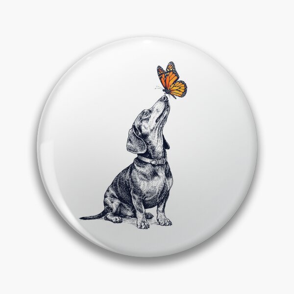 Item preview, Vintage Dachshund with Butterfly Dog Lover designed and sold by DoodleTortle.