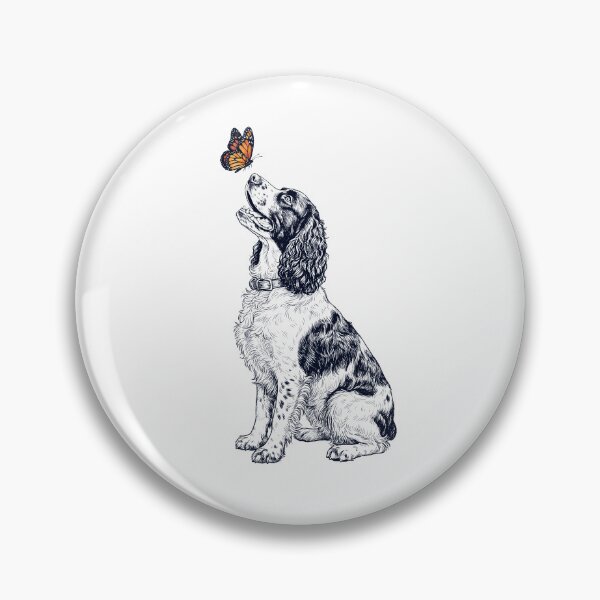 Item preview, Vintage English Springer Spaniel with Butterfly Dog Lover designed and sold by DoodleTortle.
