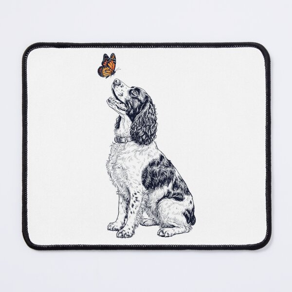 Item preview, Vintage English Springer Spaniel with Butterfly Dog Lover designed and sold by DoodleTortle.