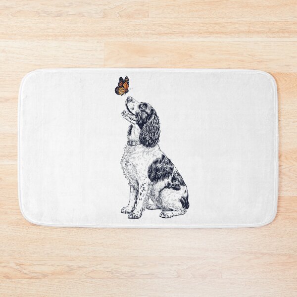 Item preview, Vintage English Springer Spaniel with Butterfly Dog Lover designed and sold by DoodleTortle.