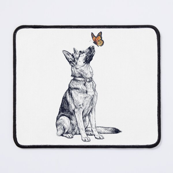 Item preview, Vintage German Shepherd with Butterfly Dog Lover designed and sold by DoodleTortle.