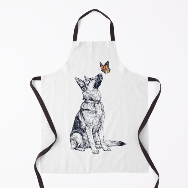 Item preview, Vintage German Shepherd with Butterfly Dog Lover designed and sold by DoodleTortle.