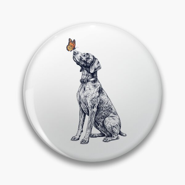 Item preview, Vintage German Shorthaired Pointer with Butterfly Dog Lover designed and sold by DoodleTortle.