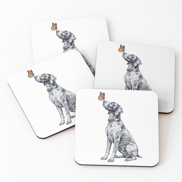 Item preview, Vintage German Shorthaired Pointer with Butterfly Dog Lover designed and sold by DoodleTortle.