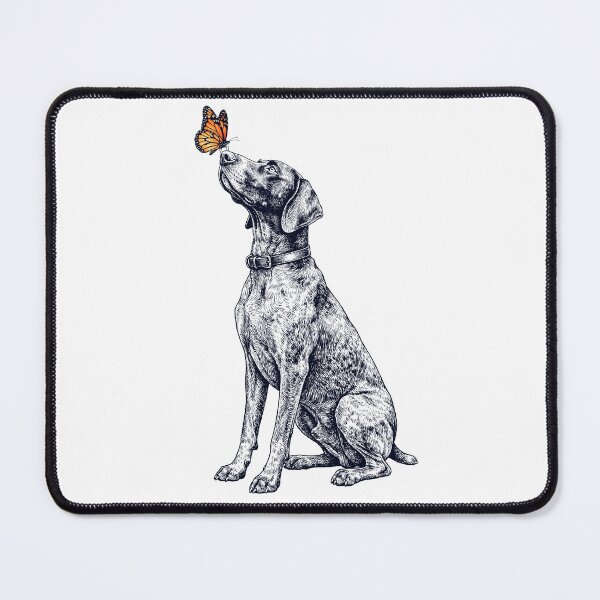 Item preview, Vintage German Shorthaired Pointer with Butterfly Dog Lover designed and sold by DoodleTortle.