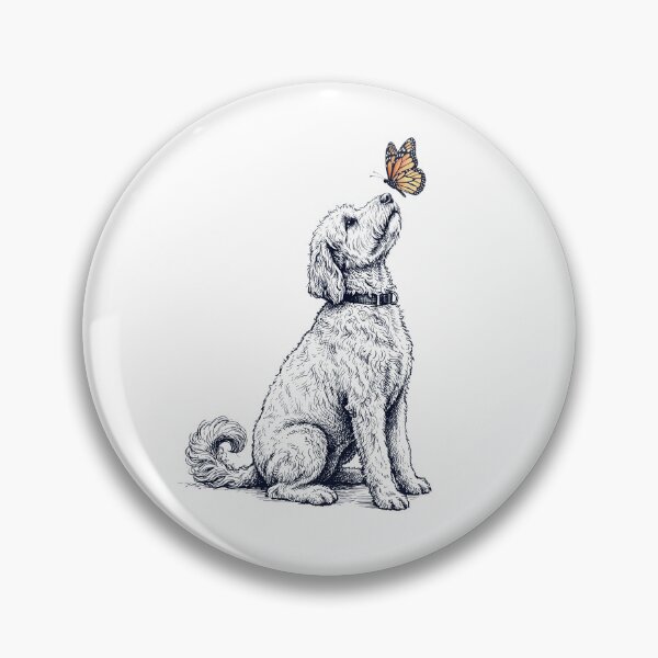 Item preview, Vintage Goldendoodle with Butterfly Dog Lover designed and sold by DoodleTortle.