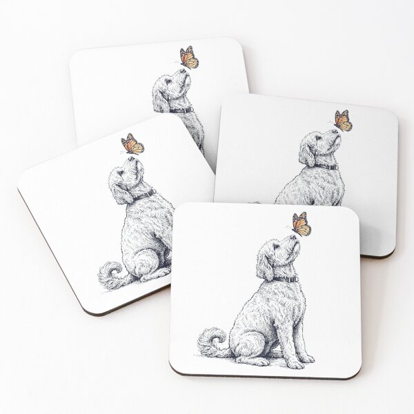 Item preview, Vintage Goldendoodle with Butterfly Dog Lover designed and sold by DoodleTortle.