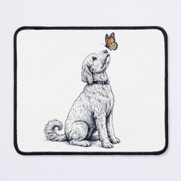 Item preview, Vintage Goldendoodle with Butterfly Dog Lover designed and sold by DoodleTortle.