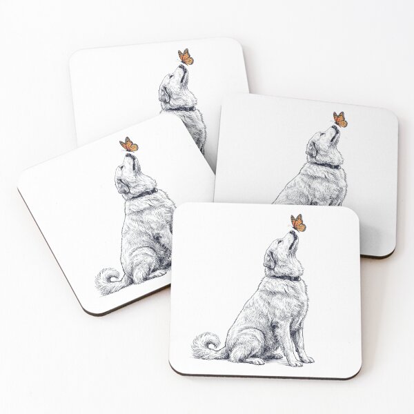 Item preview, Vintage Great Pyrenees with Butterfly Dog Lover designed and sold by DoodleTortle.