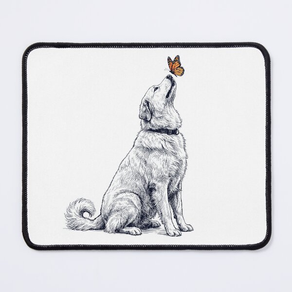 Item preview, Vintage Great Pyrenees with Butterfly Dog Lover designed and sold by DoodleTortle.