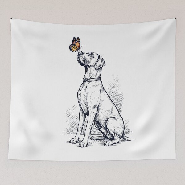 Item preview, Vintage Great Dane with Butterfly Dog Lover designed and sold by DoodleTortle.