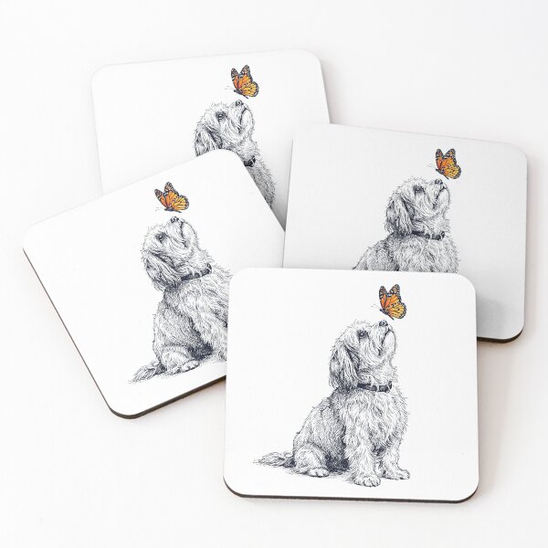 Item preview, Vintage Havanese with Butterfly Dog Lover designed and sold by DoodleTortle.
