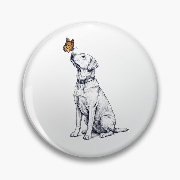 Artikelvorschau, Vintage Labrador Retriever mit Schmetterling für Hundeliebhaber entworfen und verkauft von DoodleTortle.
