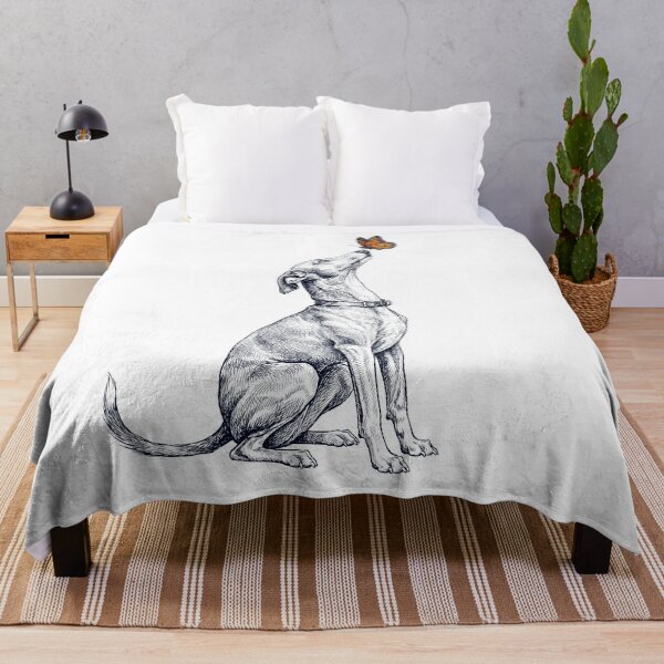 Artikelvorschau, Vintage Italienischer Windhund mit Schmetterling für Hundeliebhaber entworfen und verkauft von DoodleTortle.