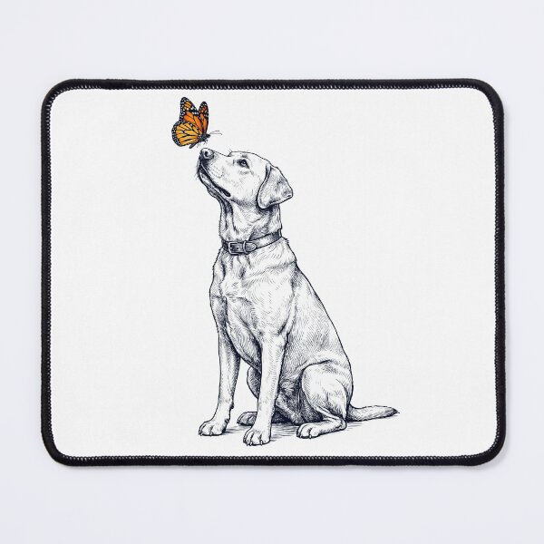 Item preview, Vintage Labrador Retriever with Butterfly Dog Lover designed and sold by DoodleTortle.