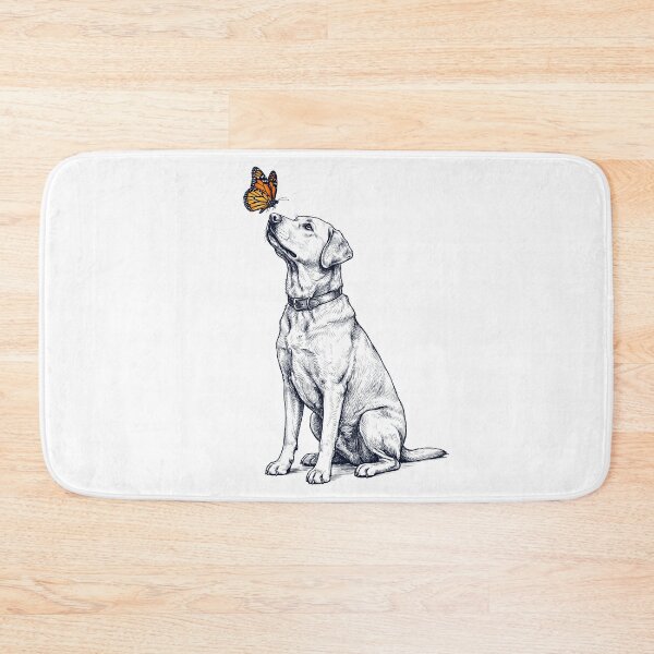 Artikelvorschau, Vintage Labrador Retriever mit Schmetterling für Hundeliebhaber entworfen und verkauft von DoodleTortle.