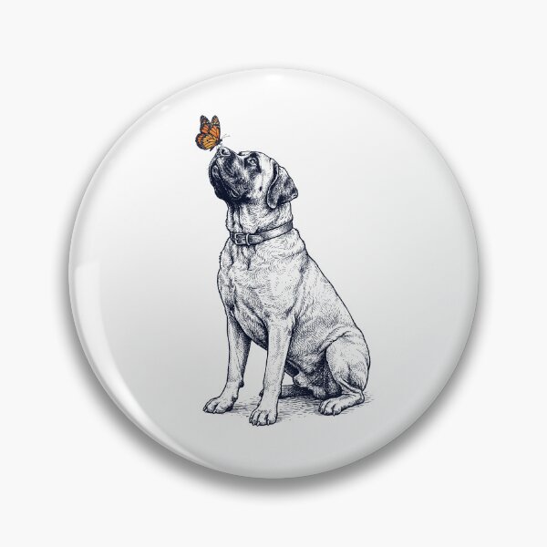 Aperçu de l'œuvre Mastiff vintage avec papillon, amoureux des chiens créée et vendue par DoodleTortle.