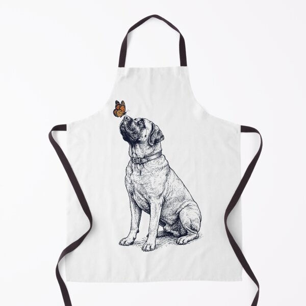 Aperçu de l'œuvre Mastiff vintage avec papillon, amoureux des chiens créée et vendue par DoodleTortle.