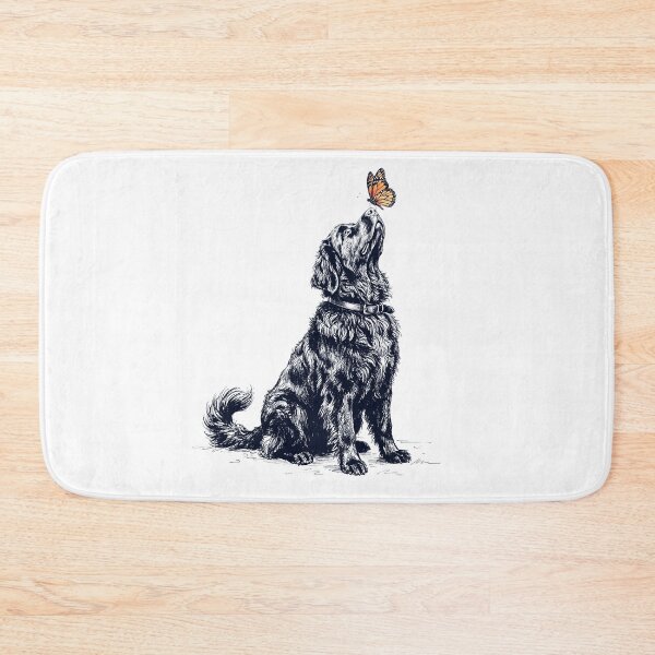 Item preview, Vintage Newfoundland with Butterfly Dog Lover designed and sold by DoodleTortle.