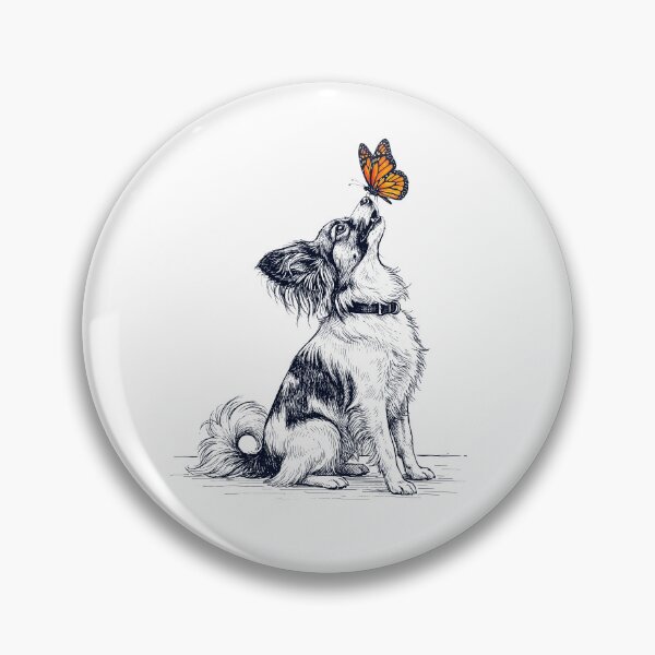 Artikelvorschau, Vintage Papillon mit Schmetterling für Hundeliebhaber entworfen und verkauft von DoodleTortle.