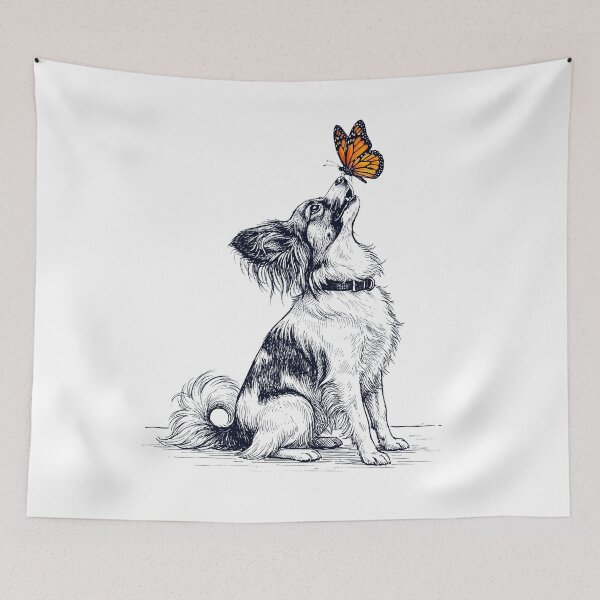 Item preview, Vintage Papillon with Butterfly Dog Lover designed and sold by DoodleTortle.
