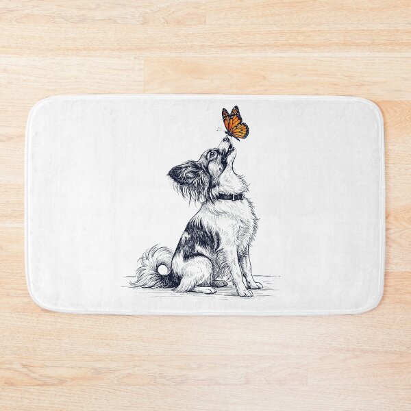 Aperçu de l'œuvre Papillon vintage avec amoureux des chiens papillon créée et vendue par DoodleTortle.