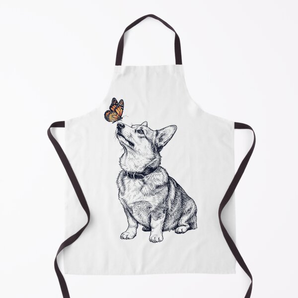 Artikelvorschau, Vintage Pembroke Welsh Corgi mit Schmetterling Hundeliebhaber entworfen und verkauft von DoodleTortle.