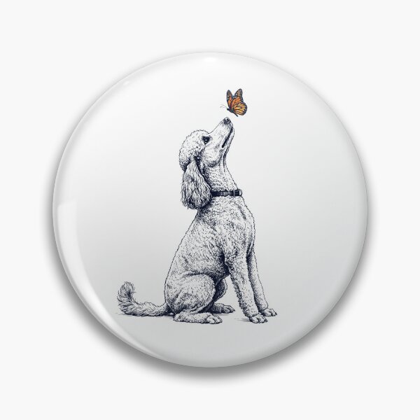 Item preview, Vintage Poodle with Butterfly Dog Lover designed and sold by DoodleTortle.