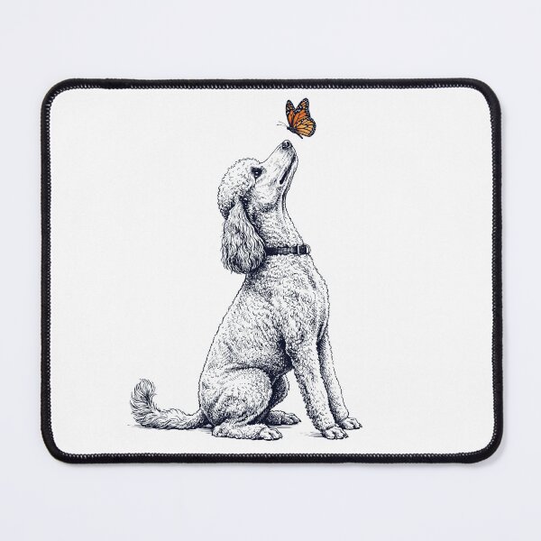 Item preview, Vintage Poodle with Butterfly Dog Lover designed and sold by DoodleTortle.