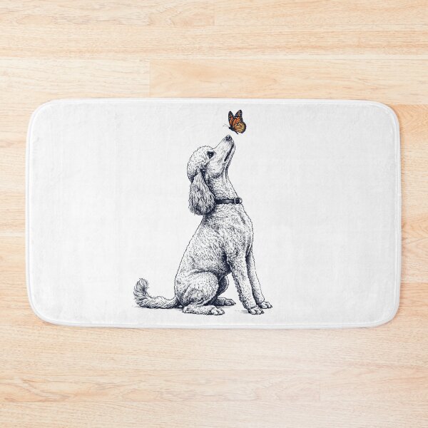 Item preview, Vintage Poodle with Butterfly Dog Lover designed and sold by DoodleTortle.