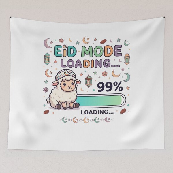 Item preview, Eid Mode Loading Funny Sheep Progress Bar Eid al Adha For kids Girls men Meme Design designed and sold by bilal sibgui.