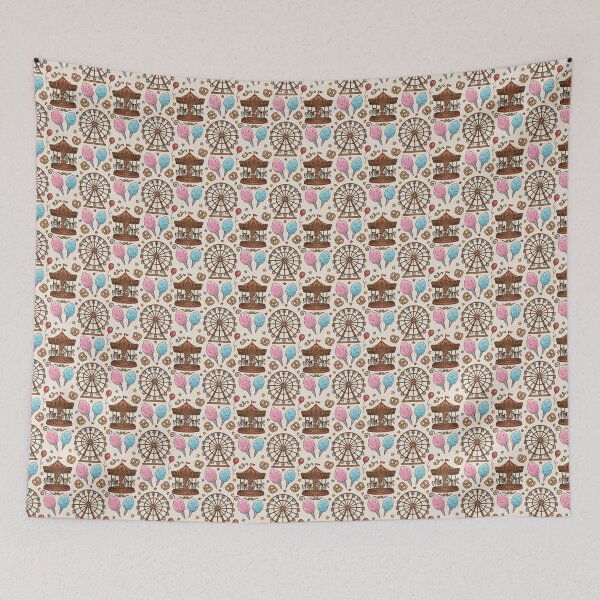 Item preview, A fairground inspired seamless pattern designed and sold by ButterflyKissCollab.