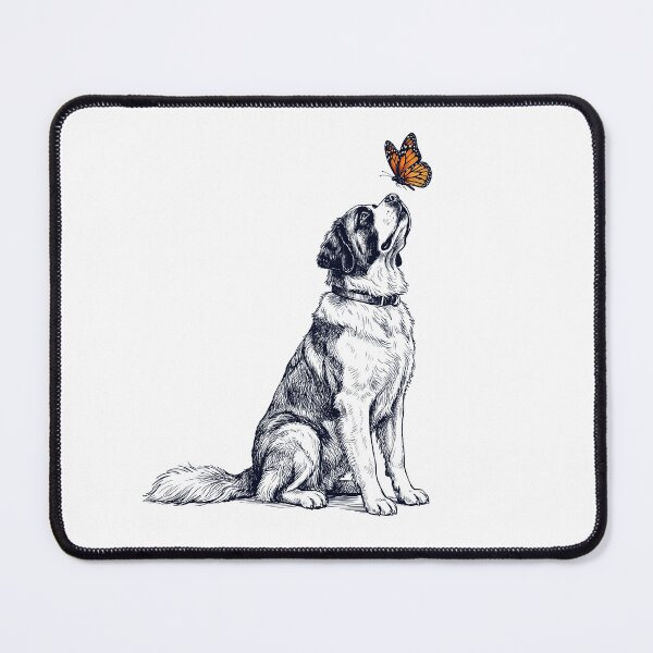 Item preview, Vintage Saint Bernard with Butterfly Dog Lover designed and sold by DoodleTortle.