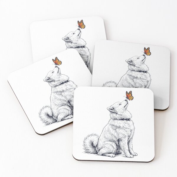 Item preview, Vintage Samoyed with Butterfly Dog Lover designed and sold by DoodleTortle.