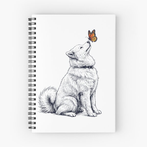 Item preview, Vintage Samoyed with Butterfly Dog Lover designed and sold by DoodleTortle.