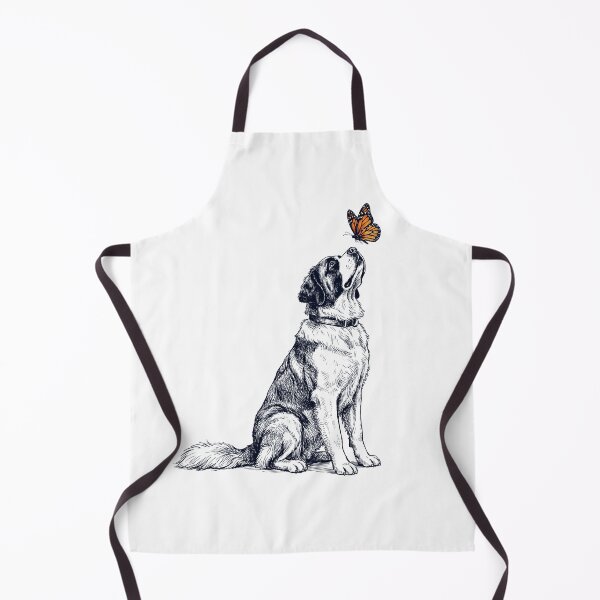 Artikelvorschau, Vintage-St. Bernhardiner mit Schmetterling für Hundeliebhaber entworfen und verkauft von DoodleTortle.