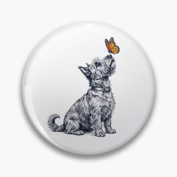 Item preview, Vintage Scottish Terrier with Butterfly Dog Lover designed and sold by DoodleTortle.
