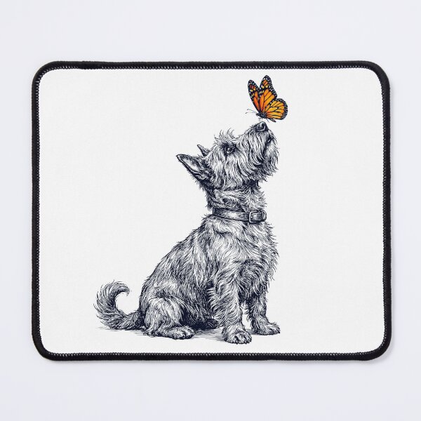 Item preview, Vintage Scottish Terrier with Butterfly Dog Lover designed and sold by DoodleTortle.