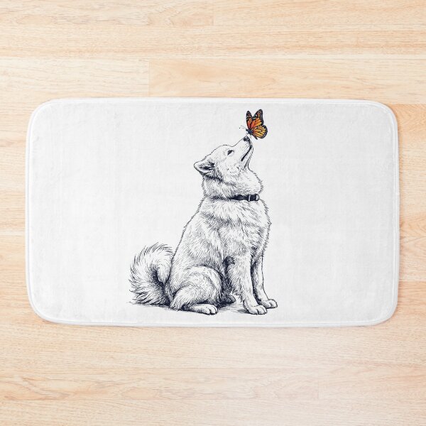 Item preview, Vintage Samoyed with Butterfly Dog Lover designed and sold by DoodleTortle.