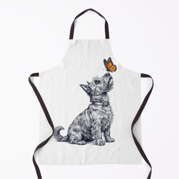 Item preview, Vintage Scottish Terrier with Butterfly Dog Lover designed and sold by DoodleTortle.