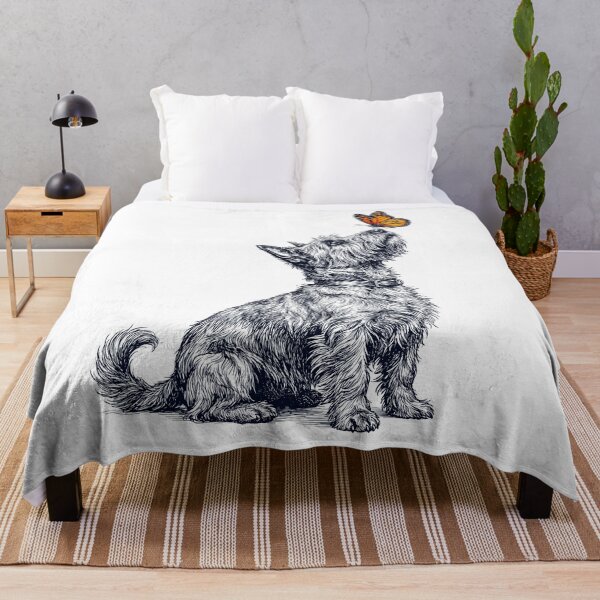 Item preview, Vintage Scottish Terrier with Butterfly Dog Lover designed and sold by DoodleTortle.