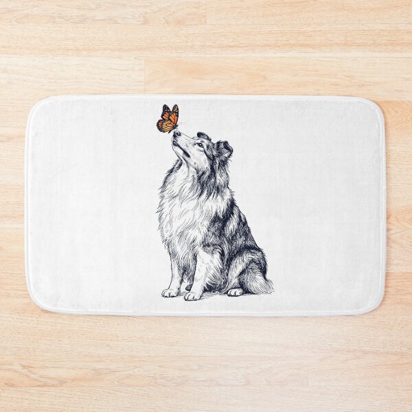 Item preview, Vintage Shetland Sheepdog with Butterfly Dog Lover designed and sold by DoodleTortle.