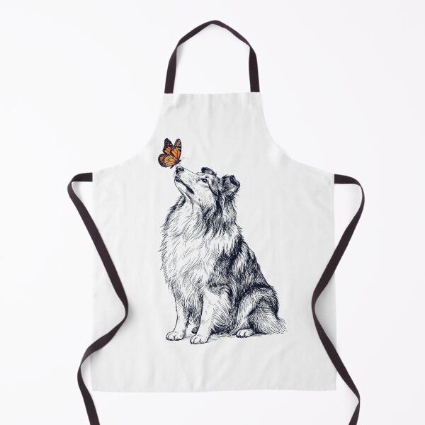 Item preview, Vintage Shetland Sheepdog with Butterfly Dog Lover designed and sold by DoodleTortle.