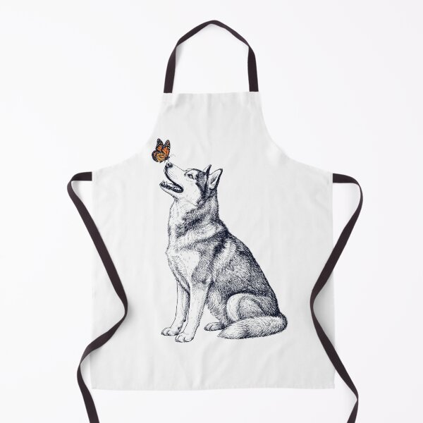 Item preview, Vintage Siberian Husky with Butterfly Dog Lover designed and sold by DoodleTortle.