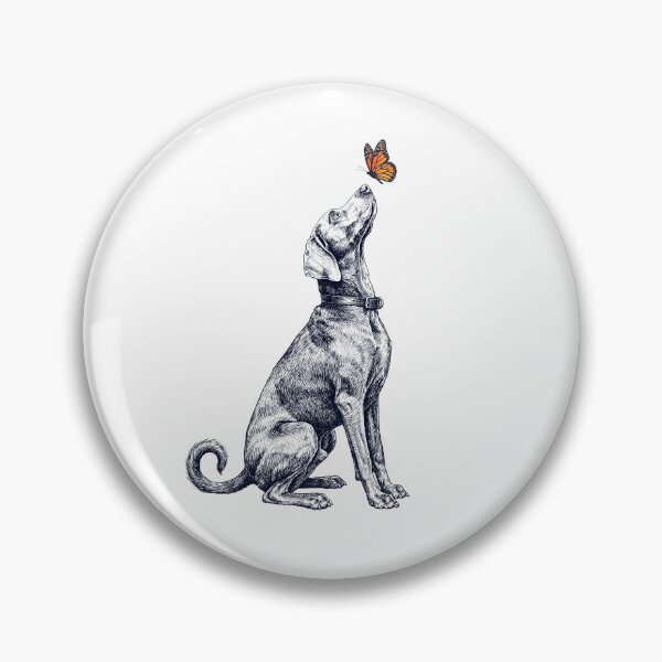 Item preview, Vintage Weimaraner with Butterfly Dog Lover designed and sold by DoodleTortle.