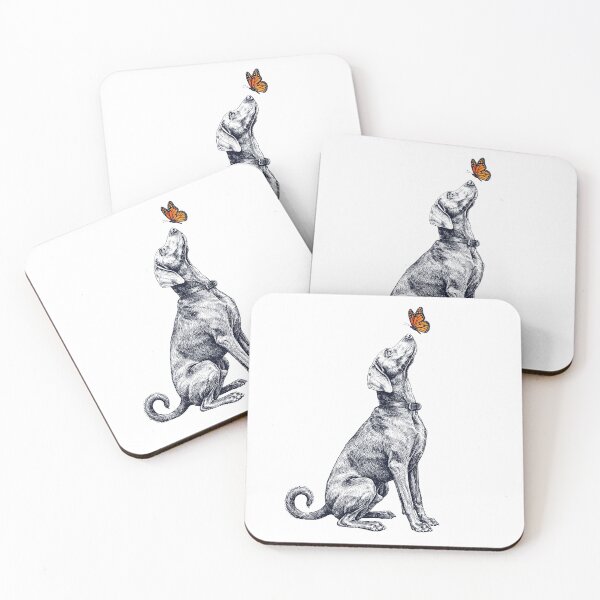 Item preview, Vintage Weimaraner with Butterfly Dog Lover designed and sold by DoodleTortle.