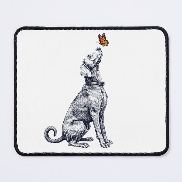 Item preview, Vintage Weimaraner with Butterfly Dog Lover designed and sold by DoodleTortle.