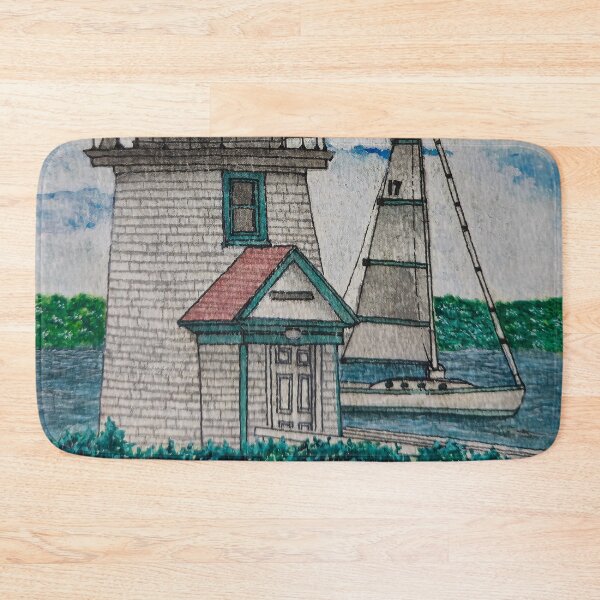 Item preview, Lighthouse and Sailboat - Original Watercolor Coastal Art designed and sold by AliAltinelArt.