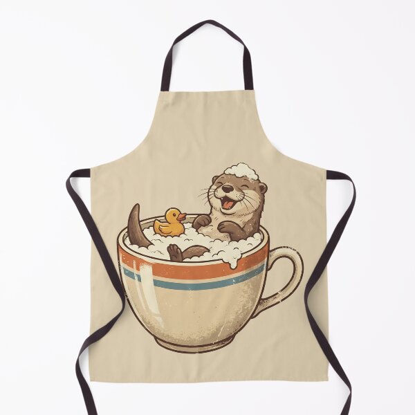 Item preview, Happy Otter Coffee Bath: Funny Cup & Rubber Duck Art designed and sold by MalisoStickers.